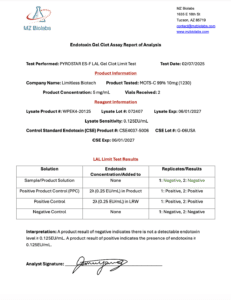 Endotoxin Gel Clot Assay Report_MOTS-C_1230US_2-10-25_Limitless